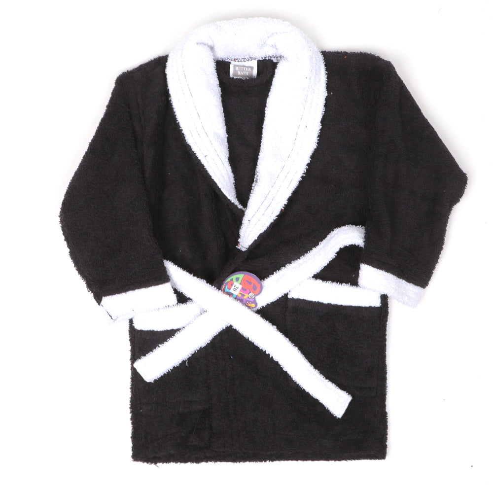 Bath Gown For Kids - Black