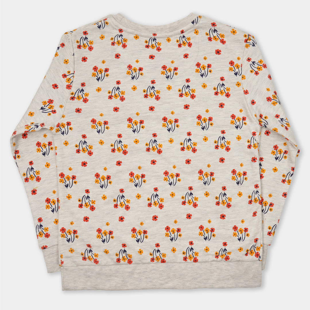 Girls Sweatshirt Flower - Off White