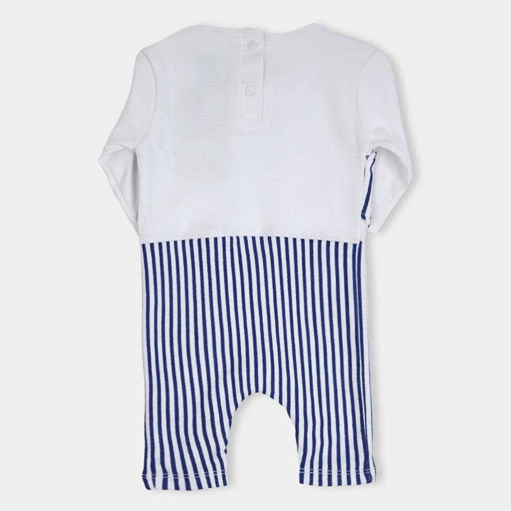 Infant Boys Knitted Romper Formal Suit -B.White