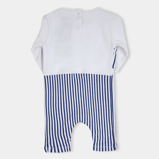 Infant Boys Knitted Romper Formal Suit -B.White