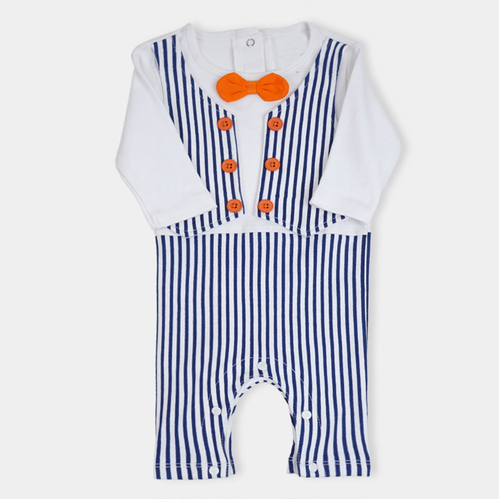 Infant Boys Knitted Romper Formal Suit -B.White