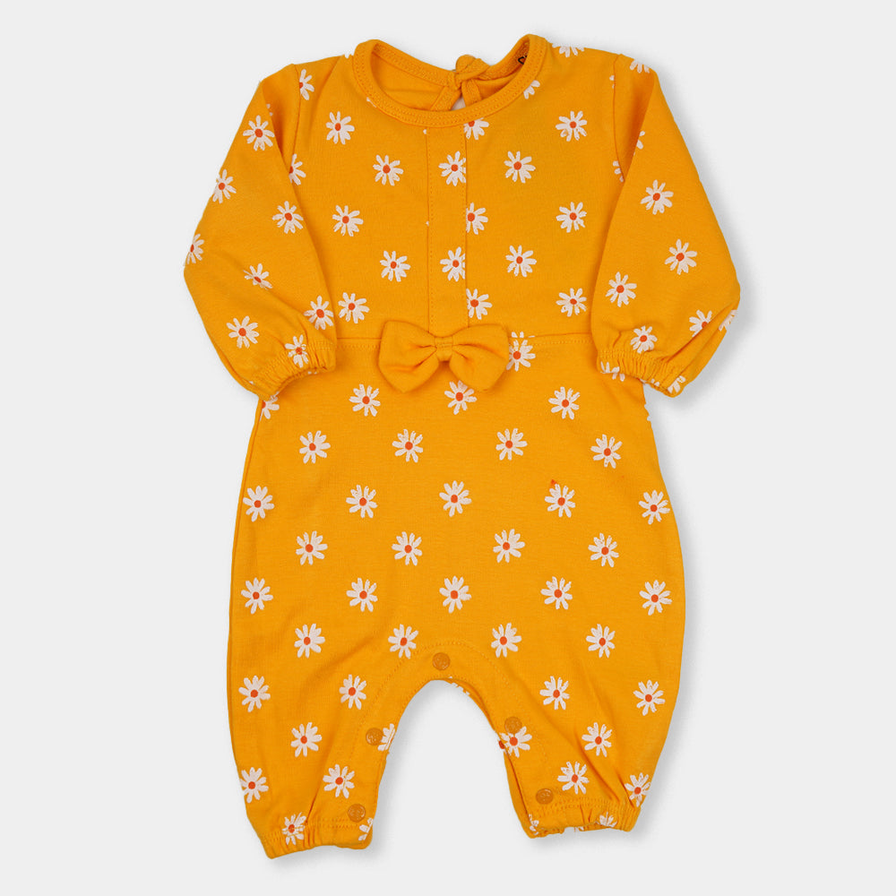 Infant Girls Knitted Romper Sun Flowers-Citrus