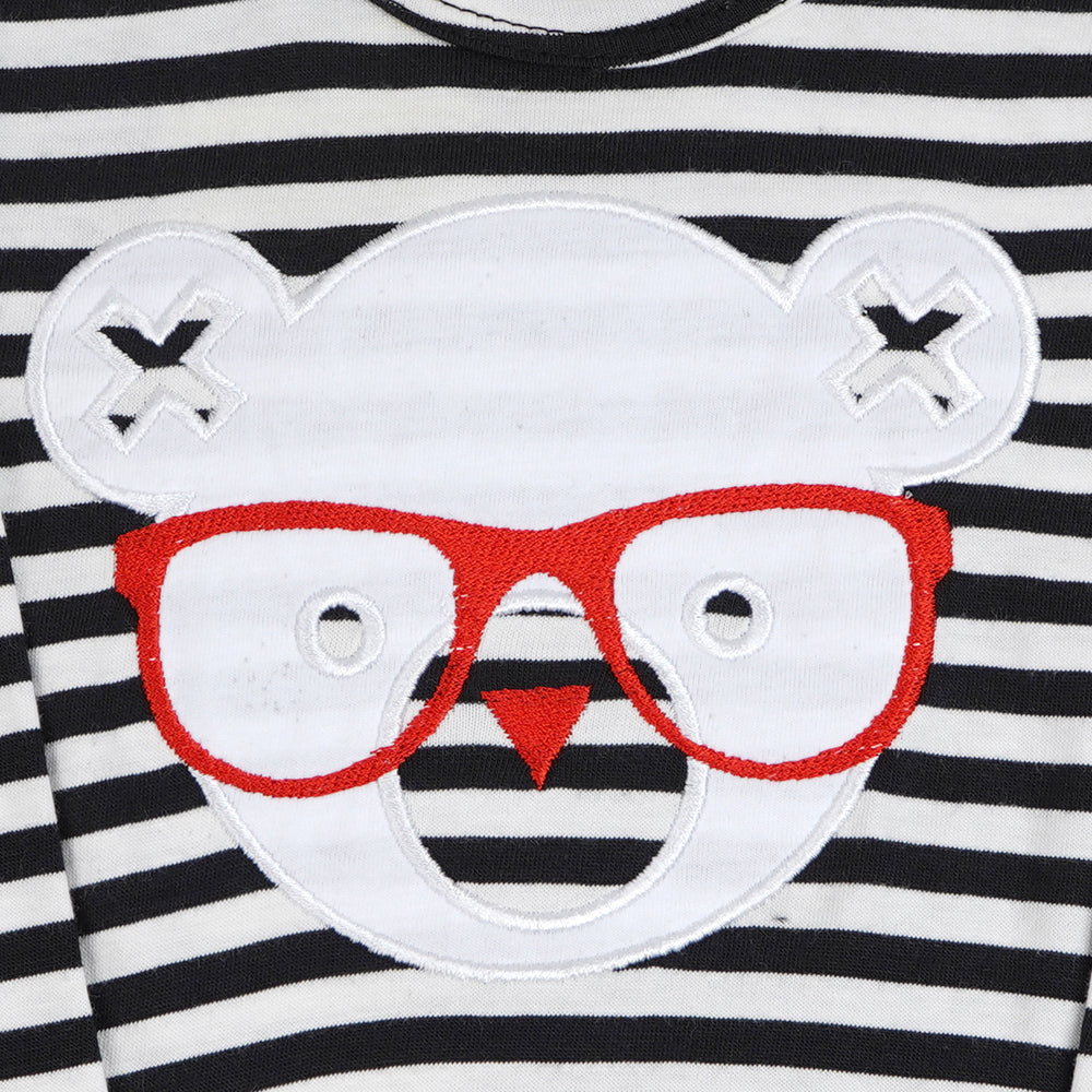 Infant Boys Bear Face T-Shirt-Black