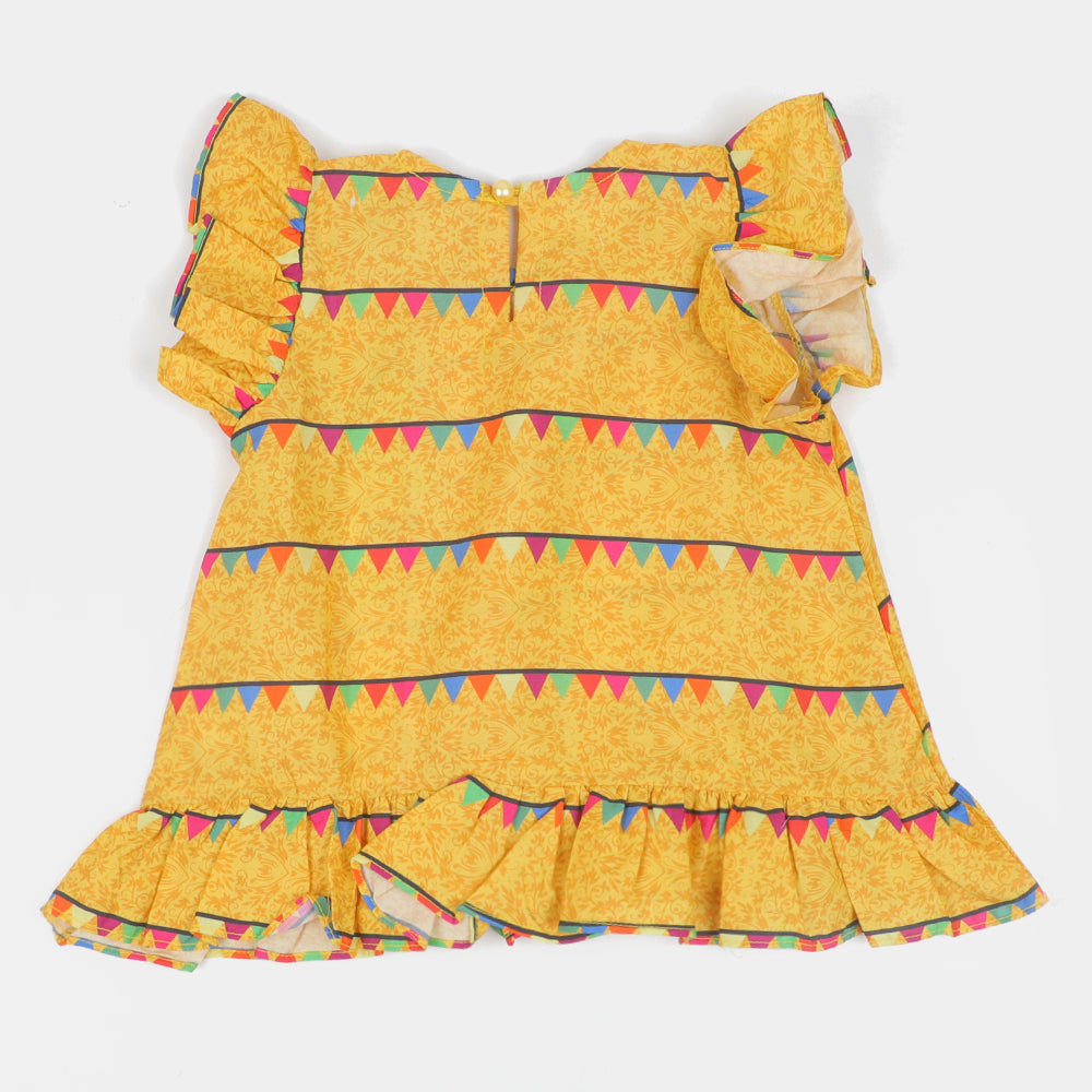 Infant Girls Digital Print Casual Top FT102 - Yellow