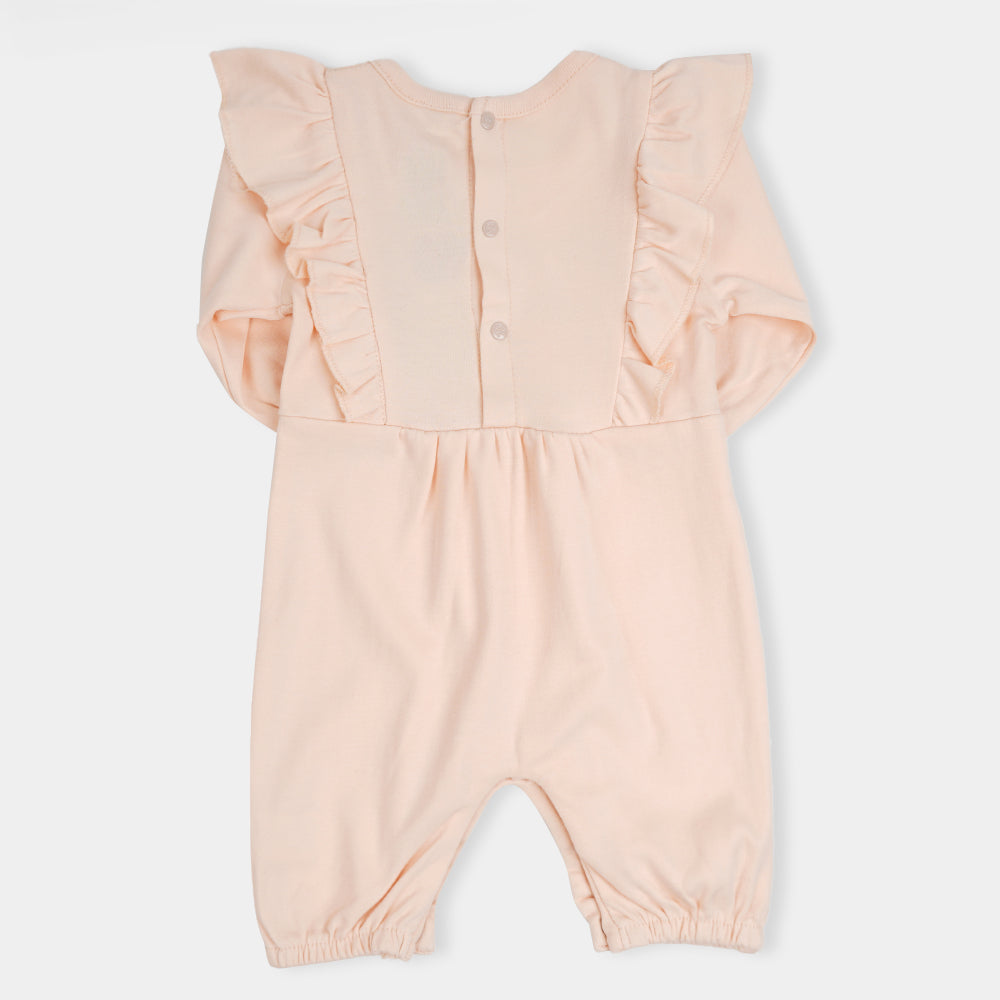 Infant Girls Knitted Romper Be Kind - Light Peach