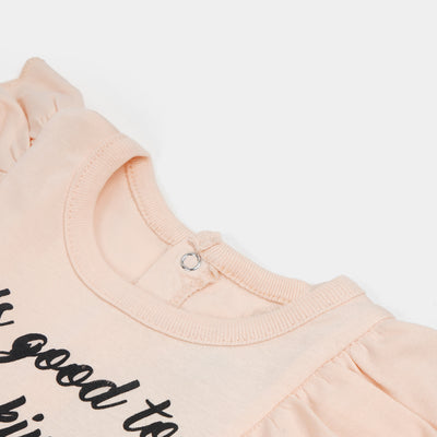 Infant Girls Knitted Romper Be Kind - Light Peach