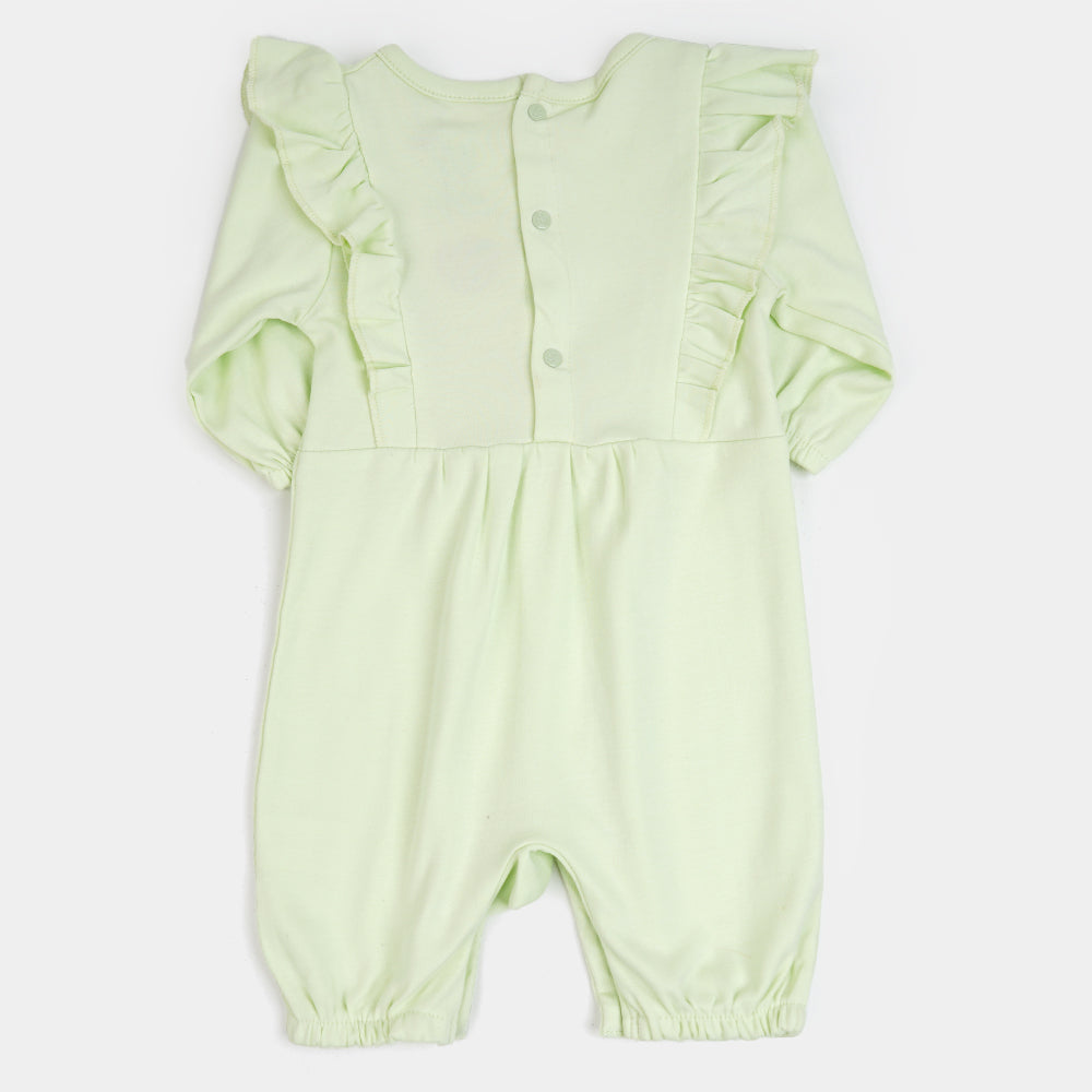 Infant Girls Knitted Romper Be Kind -Lime Cream