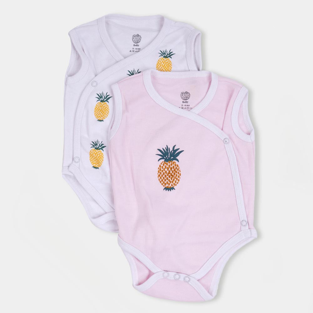 Girls Romper Pineapple 2 Pcs Set - Pink White