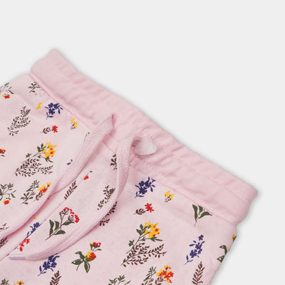 Girls Jersey Pyjama AOP Flowers - L.Pink