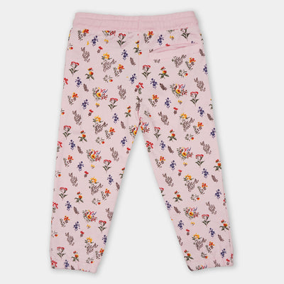 Girls Jersey Pyjama AOP Flowers - L.Pink