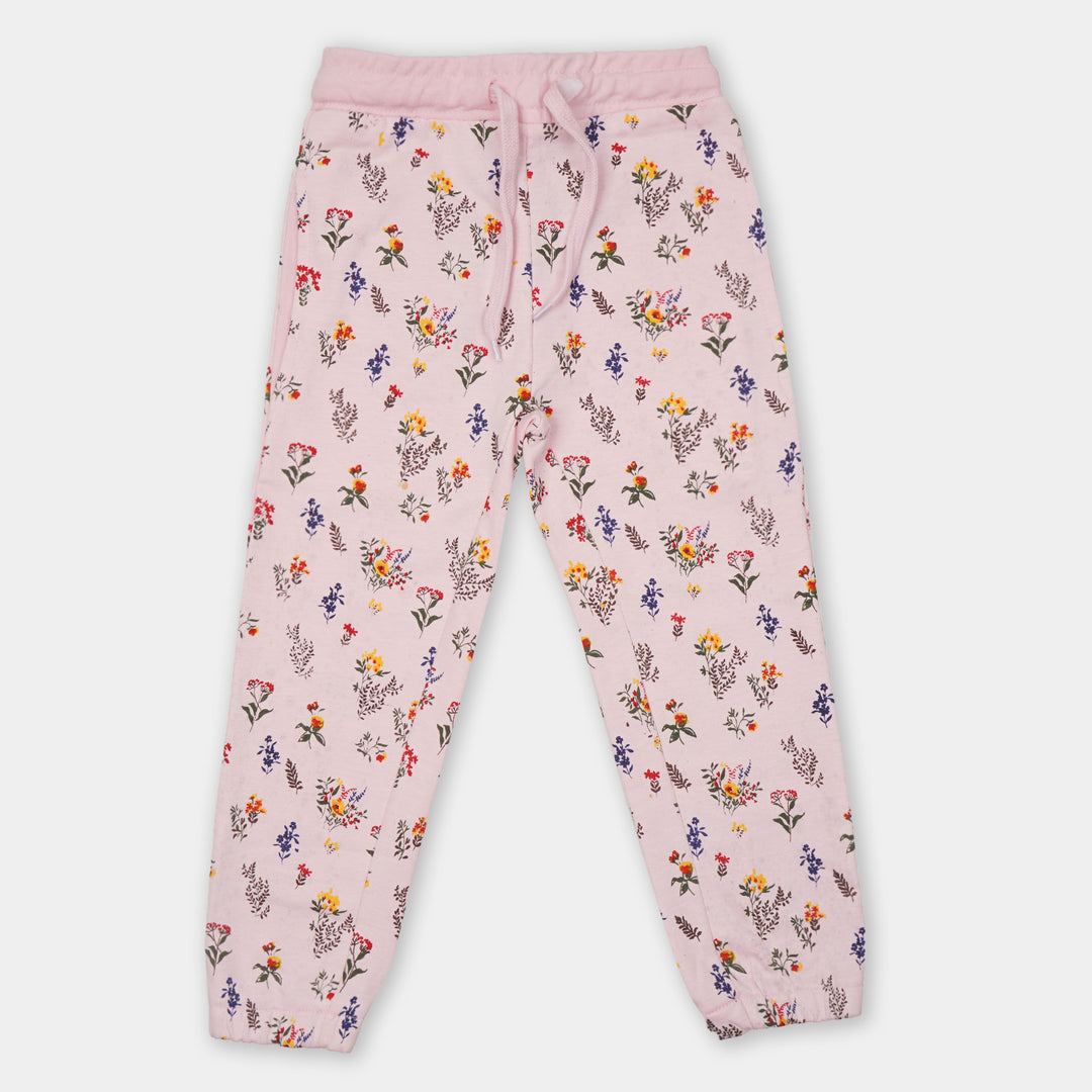 Girls Jersey Pyjama AOP Flowers - L.Pink