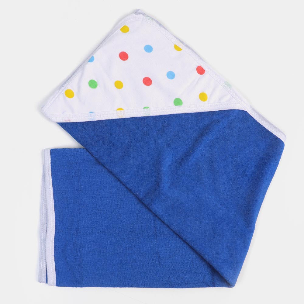 Baby Bath Towel Single - Dot Navy Blue