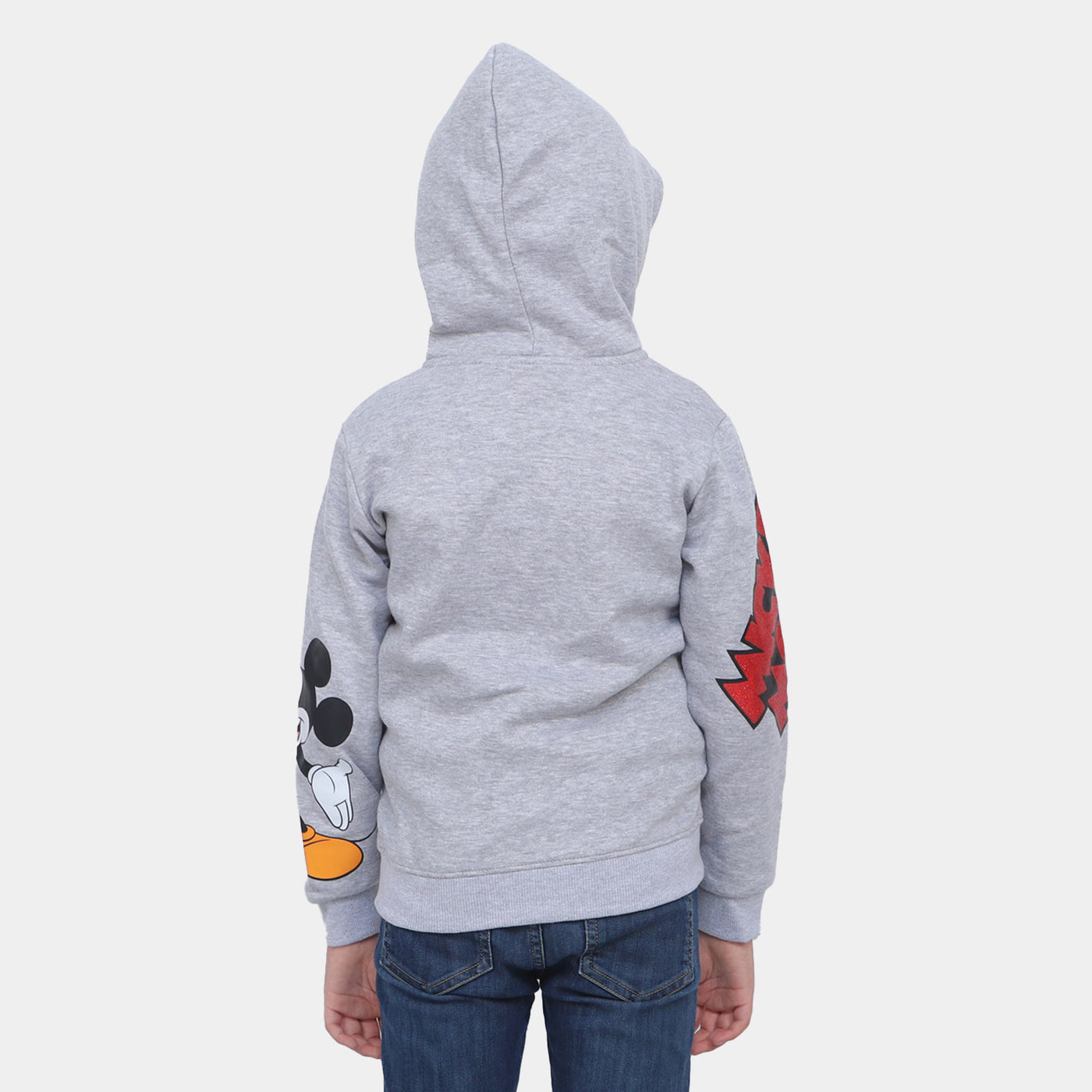 Boys Knitted Jacket Character Print-GREY