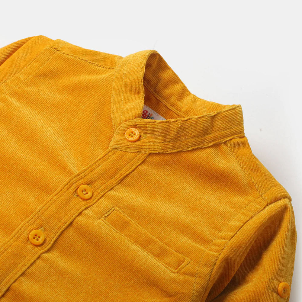 Infant Boys Casual Shirt Corduroy W22 - Mustard