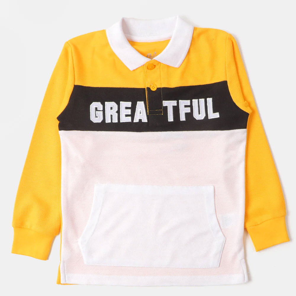 Boys Polo F/S Greatful - Amber Yellow