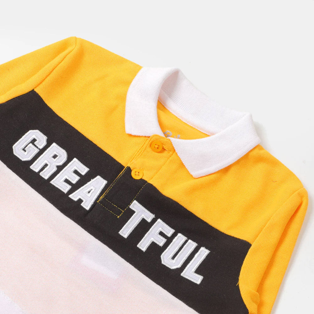 Boys Polo F/S Greatful - Amber Yellow