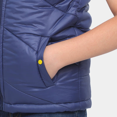 Boys Quilted Zipper jacket -Navy
