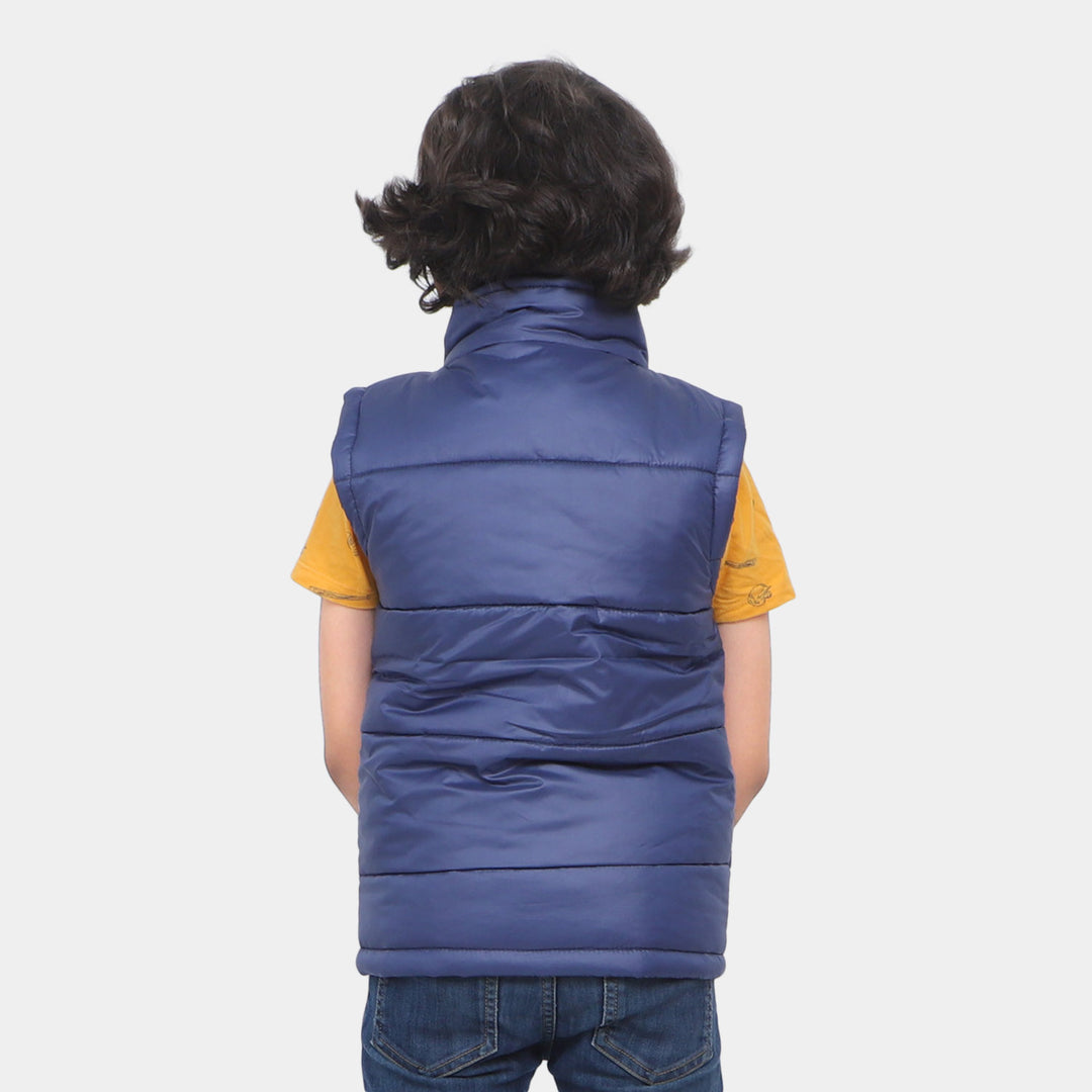 Boys Quilted Zipper jacket -Navy