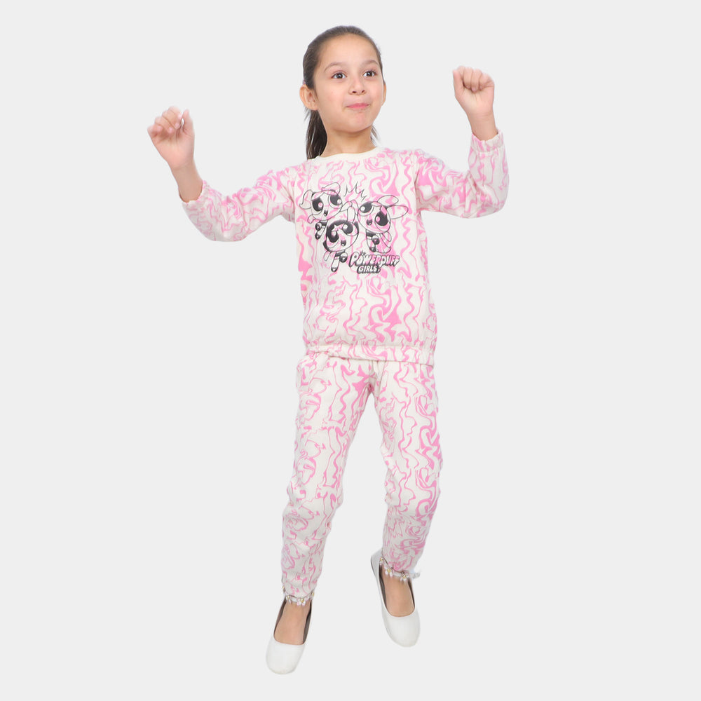 Girls 2 PCs Suit Character Girls - Purple/Cream