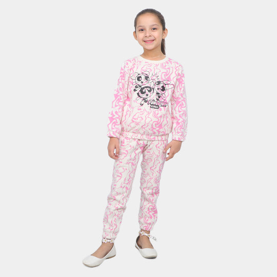 Girls 2 PCs Suit Character Girls - Purple/Cream