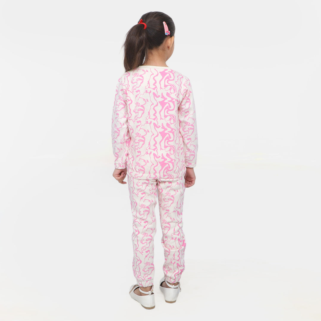 Girls 2 PCs Suit Character Girls - Purple/Cream