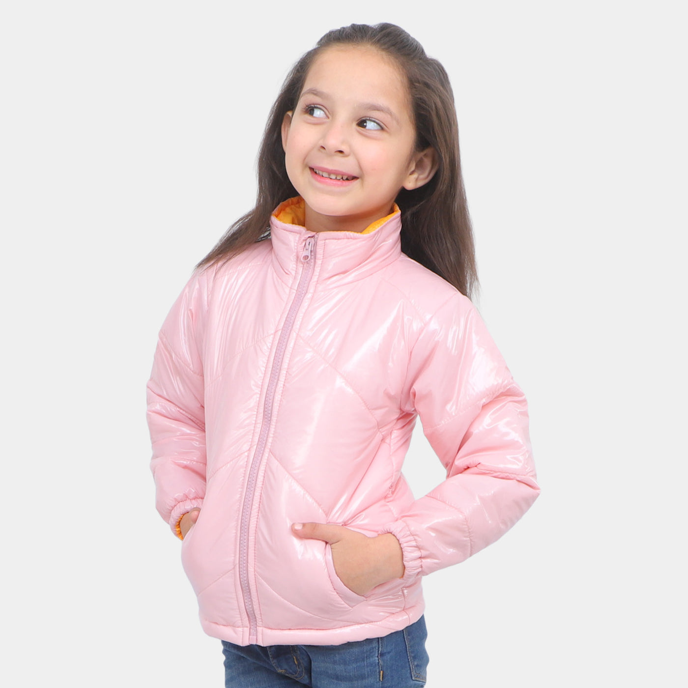 Girls Quilted Jacket Basic F/S - Light Pink