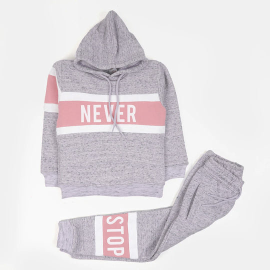 Girls 2 Pcs Suit Never Stop - GREY