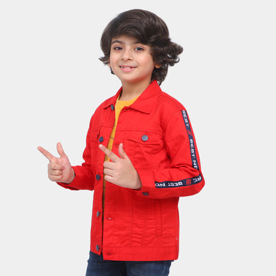 Boys Cotton Jacket Never Rest - Red