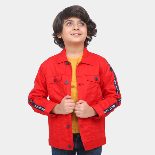 Boys Cotton Jacket Never Rest - Red