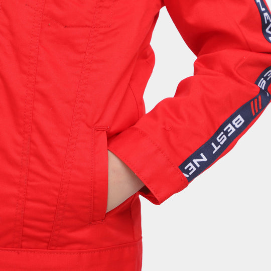 Boys Cotton Jacket Never Rest - Red