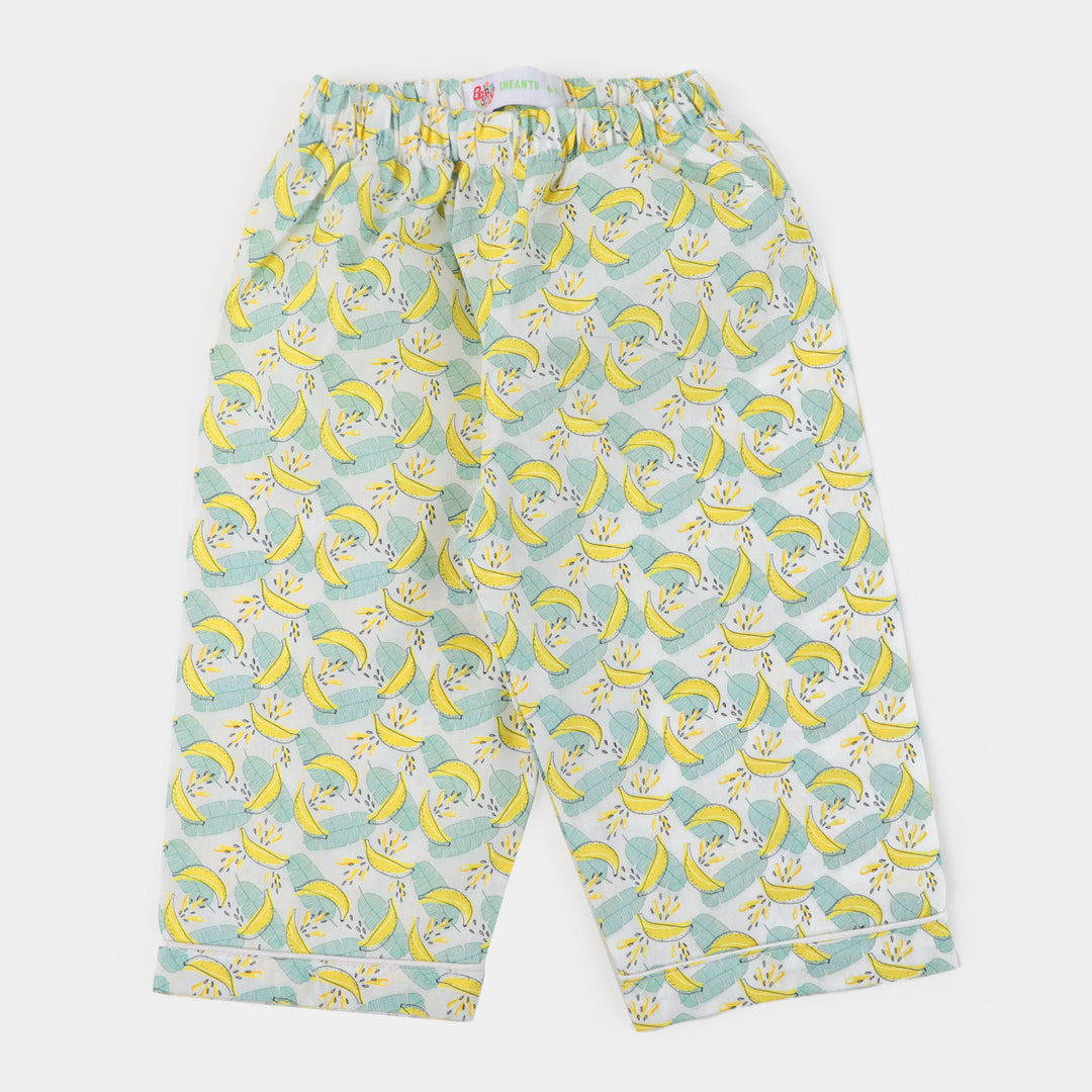 Infant Woven Night Suit AOP Banana - White/Green