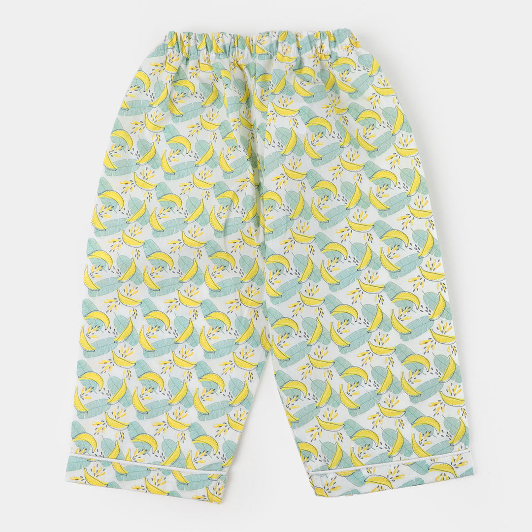 Infant Woven Night Suit AOP Banana - White/Green