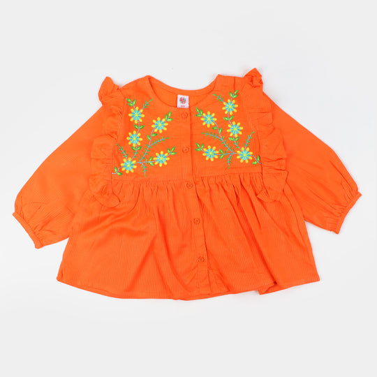 Girls Jacquard EMB Top Glory - ORANGE