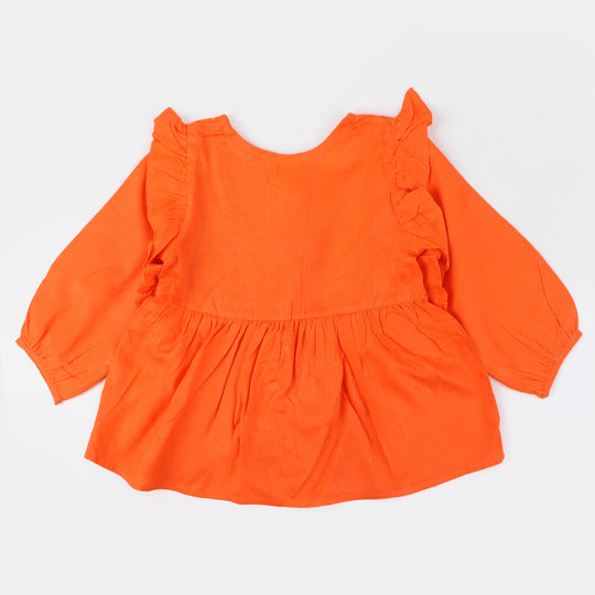 Girls Jacquard EMB Top Glory - ORANGE