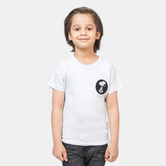 Boys Cotton T-Shirt Character - White