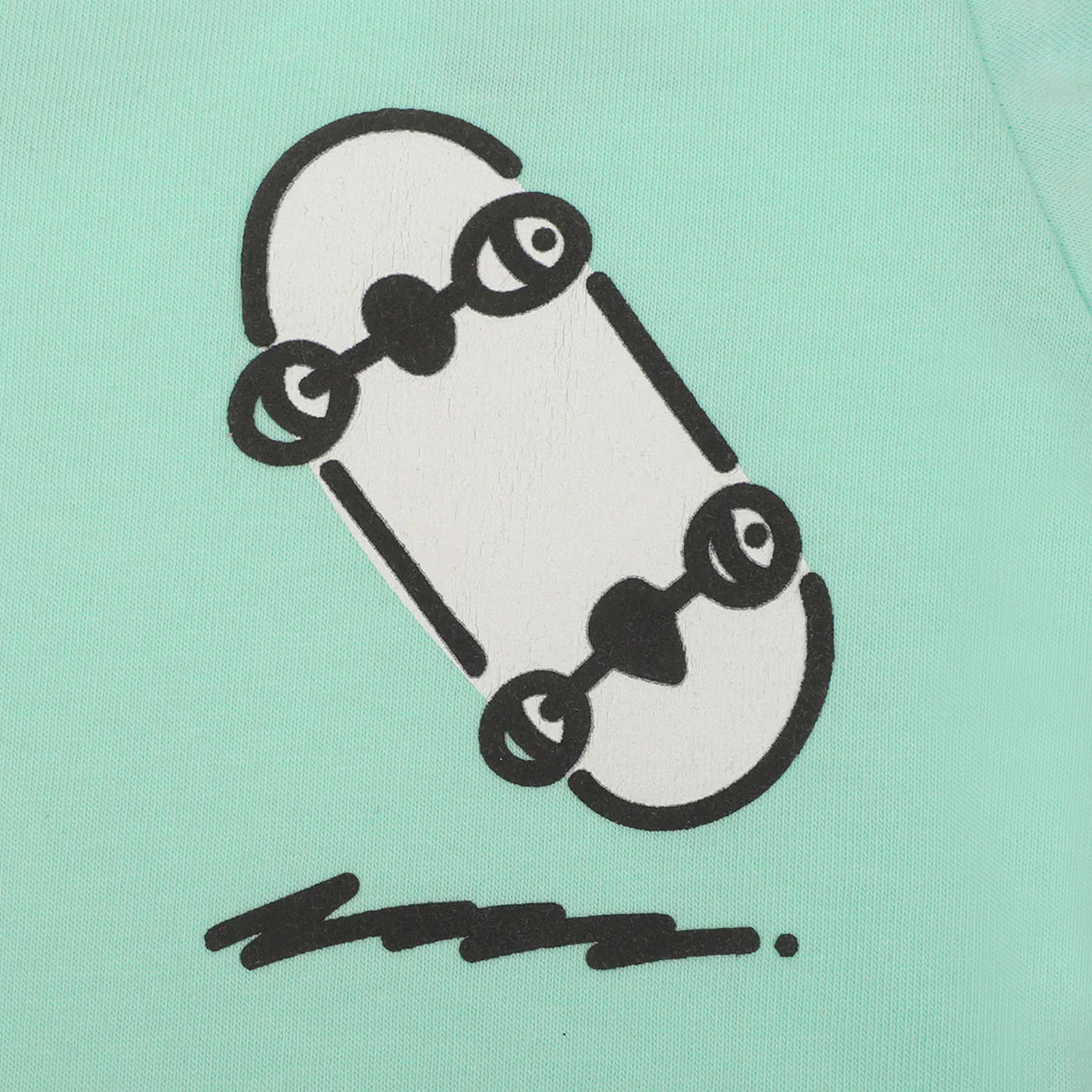 Infant Boys Cotton Round Neck T-Shirt Skate - Sea Green