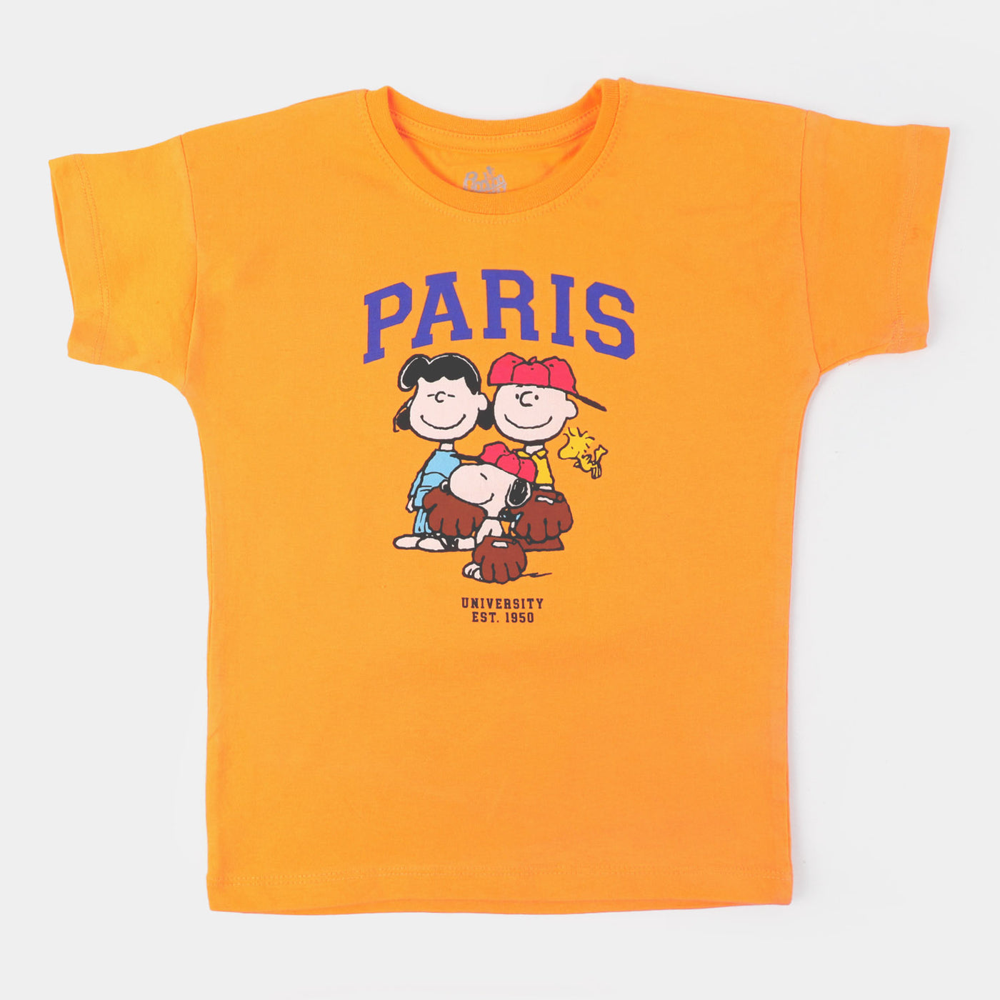 Girls Cotton T-Shirt Paris | Orange