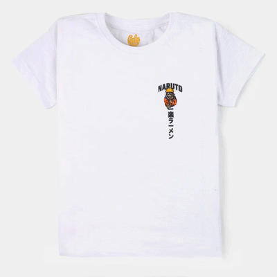 Boys Cotton T-Shirt  Naruto - White