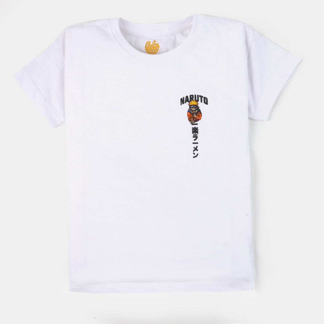 Boys Cotton T-Shirt  Naruto - White