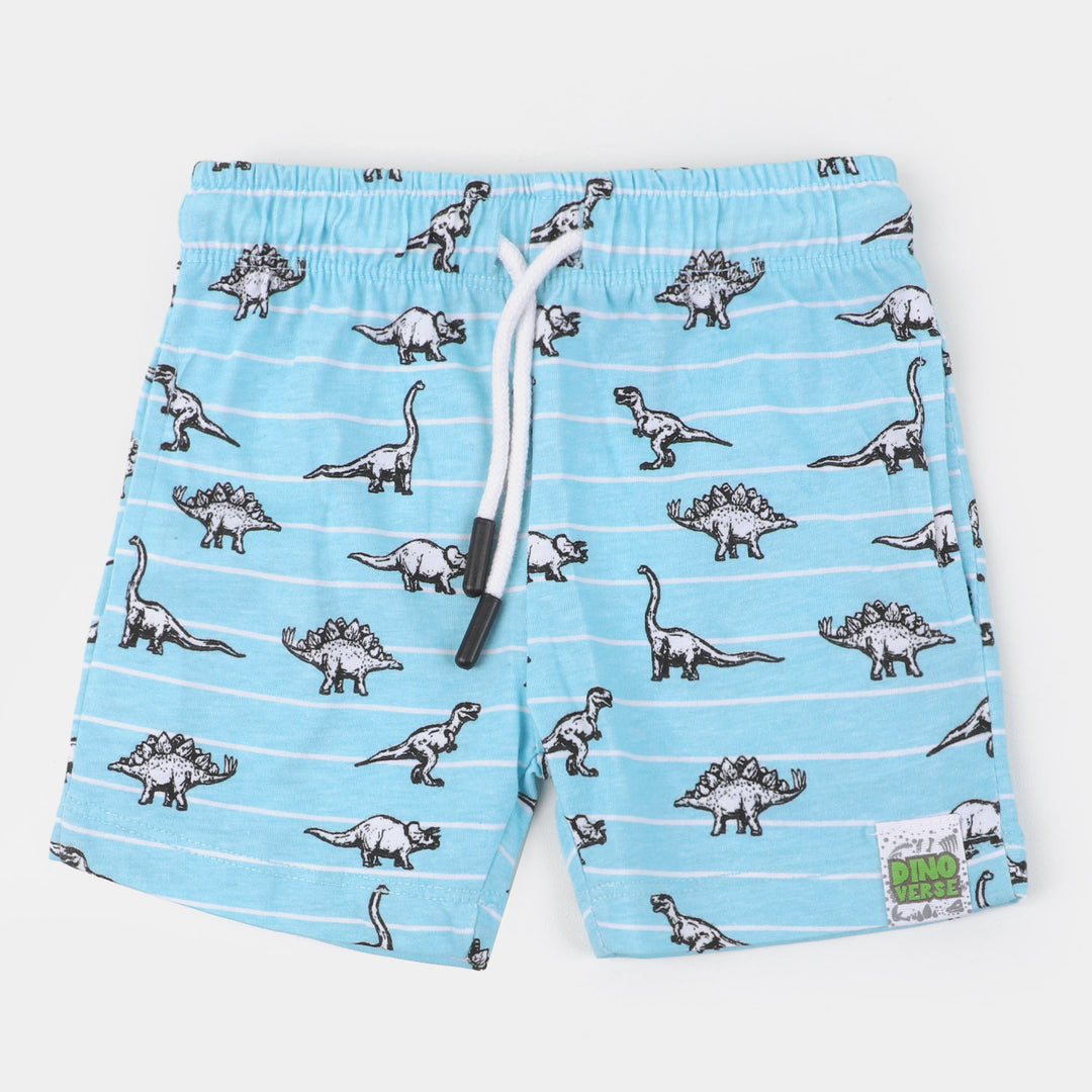 Infant Boys Knitted Suit Dino Printed | Light Blue