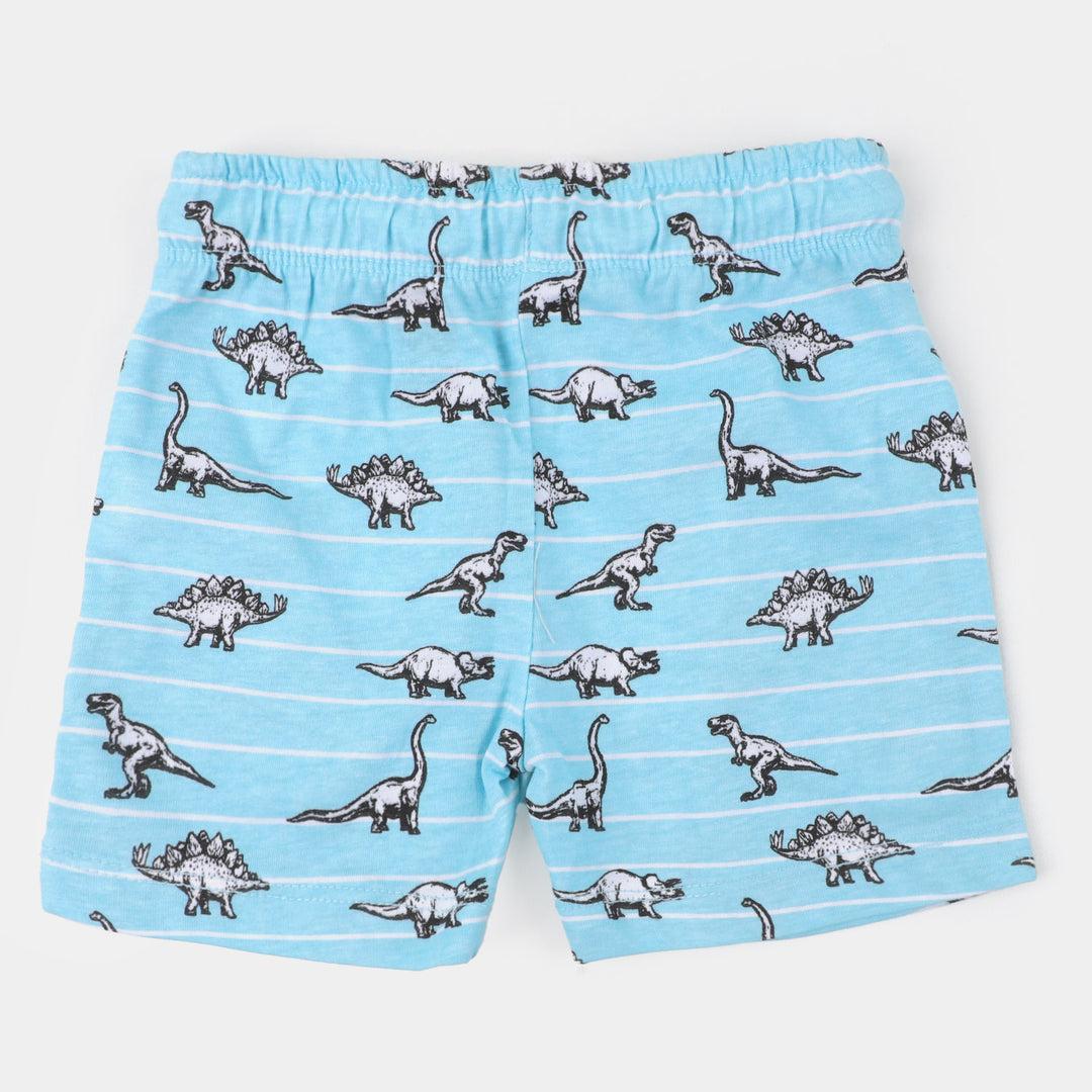 Infant Boys Knitted Suit Dino Printed | Light Blue