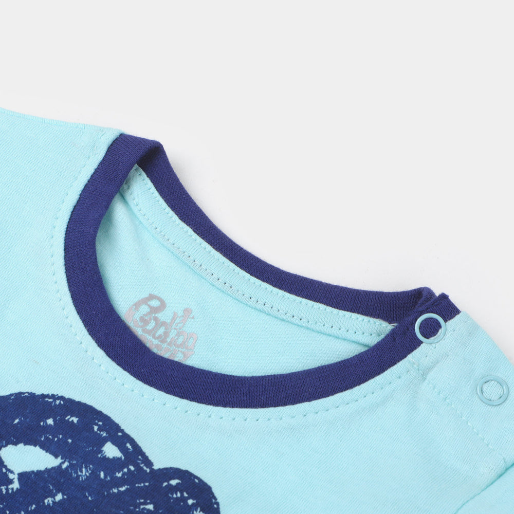 Infant Boys Cotton T-Shirt Lion - Sky Blue