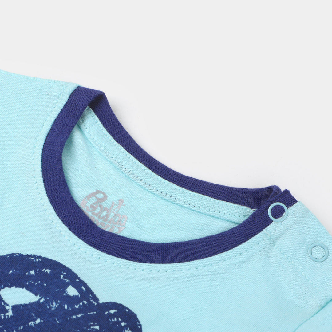 Infant Boys Cotton T-Shirt Lion - Sky Blue