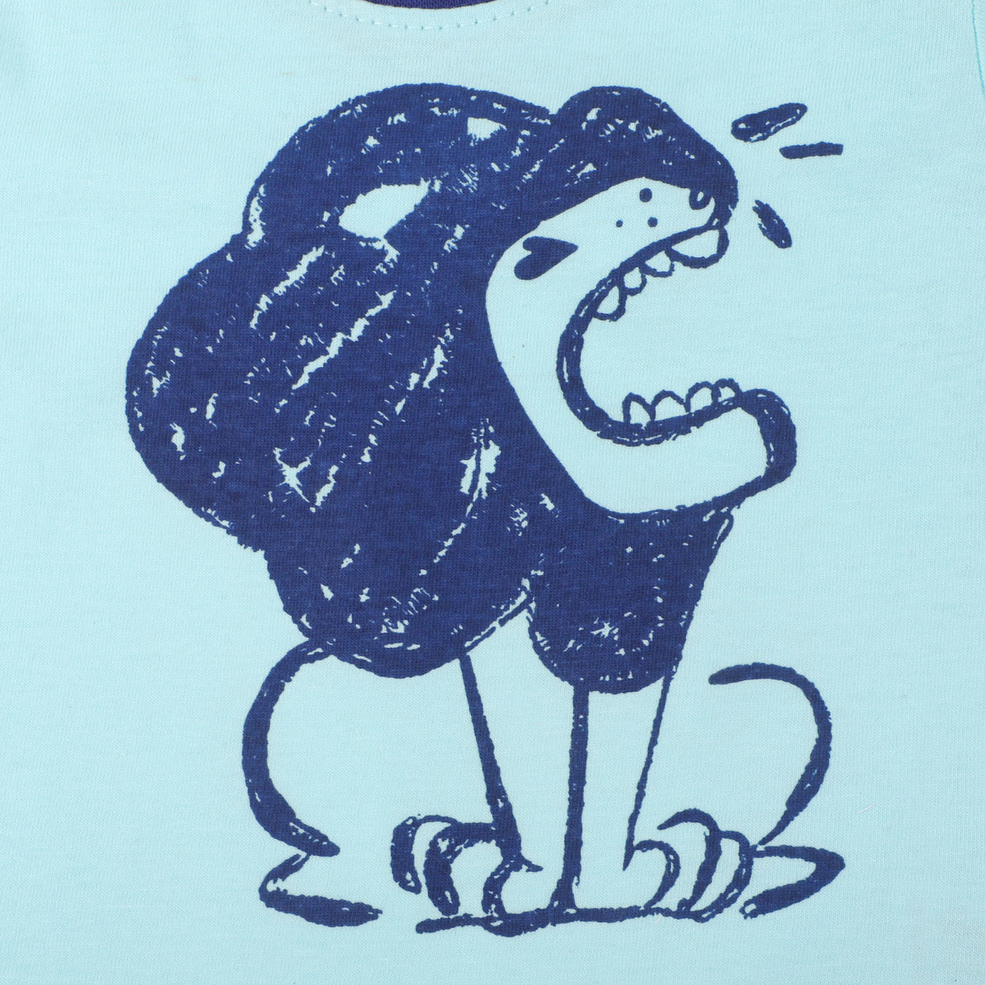 Infant Boys Cotton T-Shirt Lion - Sky Blue