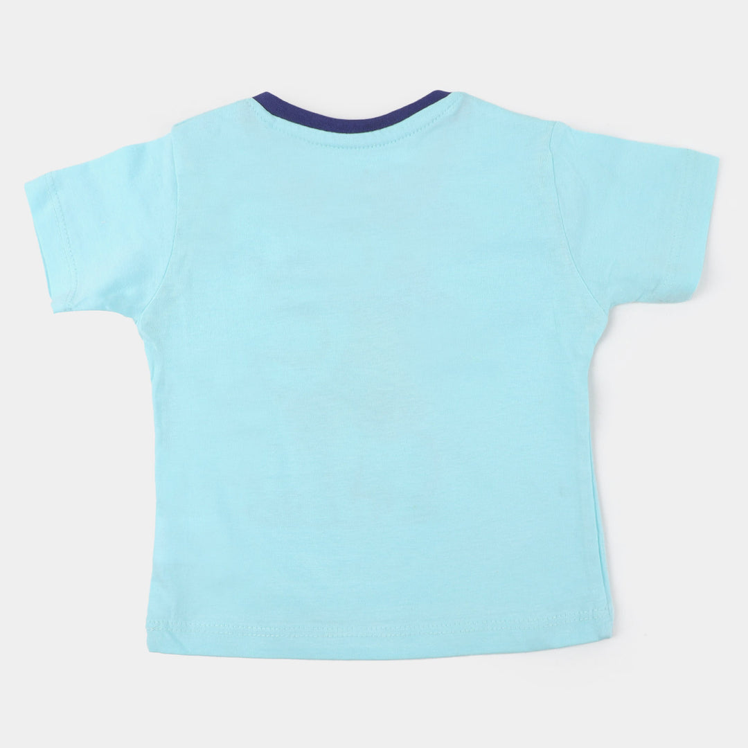 Infant Boys Cotton T-Shirt Lion - Sky Blue
