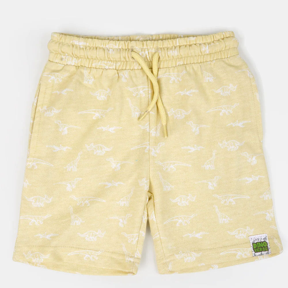 Boys Terry Short Dino | Light Yellow