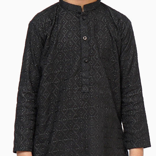 Boys Chicken Kari Kurta - BLACK