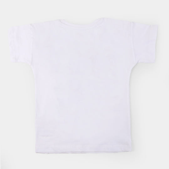 Girls Cotton T-Shirt Enjoy Paris - White