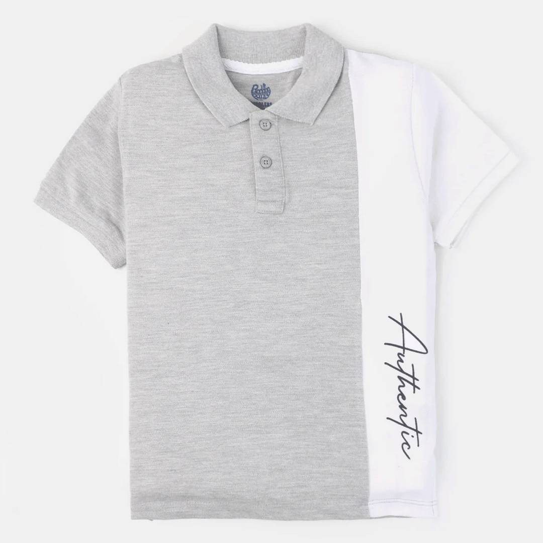 Boys Cotton Polo Authentic - Grey