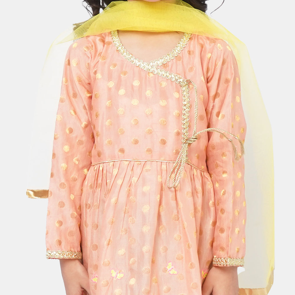 Girls 3Pcs Fancy Suit Little Garden - Pink